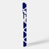 ネイビーホワイトモロッコ#5エメラルド3イニシャルモノグラム Case-Mate iPhoneケース (裏面 / 左)