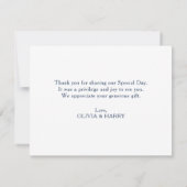 ネイビーホワイトレタ結婚ーサンキューカード サンキューカード (裏面)