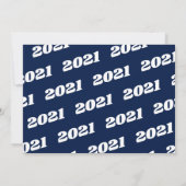 ネイビーホワイト写真卒業 招待状 (裏面)