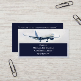 ネイビーホワイト商業機機長パイロット 名刺