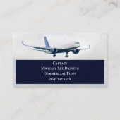ネイビーホワイト商業機機長パイロット 名刺 (正面)