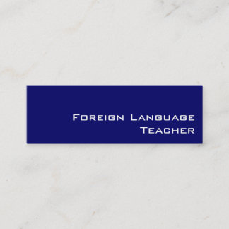 ネイビーホワイト外国語先生名刺 スキニー名刺