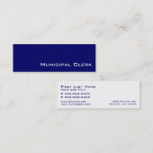 ネイビーホワイト市書記の名刺 スキニー名刺 (正面/裏面)