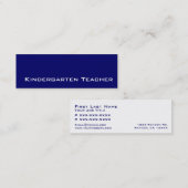ネイビーホワイト幼稚園先生名刺 スキニー名刺 (正面/裏面)