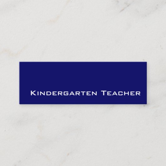 ネイビーホワイト幼稚園先生名刺 スキニー名刺 (正面)