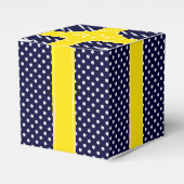 ネイビーホワイト水玉模様イエロークローバー3モノグラム フェイバーボックス (正面サイド)