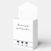 ネイビーホワイト熱帯パームツリーコースト結婚ーズ フェイバーボックス (オープン)