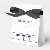 ネイビーホワイト熱帯パームツリーコースト結婚ーズ フェイバーボックス (正面サイド)