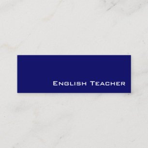 ネイビーホワイト英語先生名刺 スキニー名刺