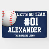 ネイビーホワイト野球チームスピリット 横断幕 (横)