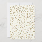 ネイビーホワイト金ゴールドフローラアーチグリッター結婚ズ 招待状 (裏面)