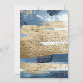 ネイビーホワイト金ゴールドボーイベビーシャワー 招待状 (裏面)