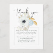 ネイビーホワイト金ゴールド結婚フローラの予算 ポストカード (正面)