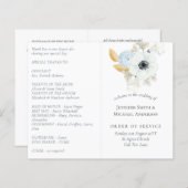 ネイビーホワイト金ゴールド結婚フローラ (正面/裏面)