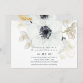 ネイビーホワイト金ゴールド結婚フローラ (正面/裏面)