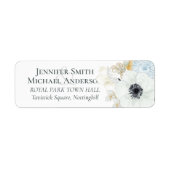 ネイビーホワイト金ゴールド結婚フローラ ラベル (正面)