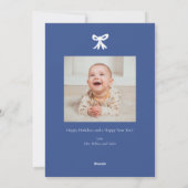 ネイビーボウリボン クリスマスホリデー フォトカード シーズンカード (裏面)