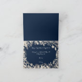 ネイビーボタニカルフローラ1写真アーチクリスマス シーズンカード (内部)