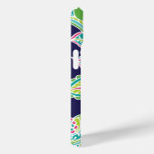 ネイビーボヘミアペイズリーカスタムモノグラム Case-Mate iPhoneケース (裏面 / 右)