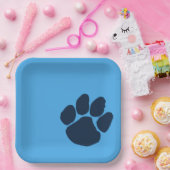 ネイビーポープリントオンライトブルー紙パーティープレート ペーパープレート (パーティー)