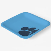 ネイビーポープリントオンライトブルー紙パーティープレート ペーパープレート (傾斜あり)