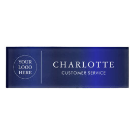 ネイビーマグネットカスタムロゴ事務所の従業員スタッフ 名札