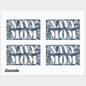ネイビーママ迷彩長方形 長方形シール (シート)