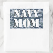 ネイビーママ迷彩長方形 長方形シール (バッグ)