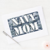 ネイビーママ迷彩長方形 長方形シール (封筒)
