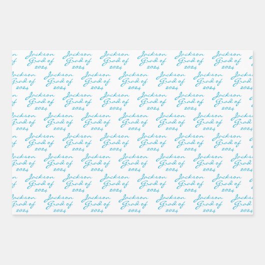 ネイビーマリンブルーパーソナライズされたグラード ラッピングペーパーシート (正面2)