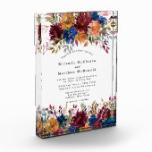 ネイビーマルサラオレンジキープサウェディング招待 フォトブロック (左)