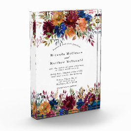 ネイビーマルサラオレンジキープサウェディング招待 フォトブロック