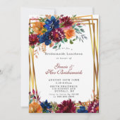 ネイビーマルサラオレンジフローラブリデスメイドランチョン (正面)