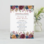 ネイビーマルサラオレンジフローラリハーサルディナーインヴィータ 招待状 (スタンド正面)