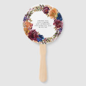 ネイビーマルサラオレンジ結婚フローラサンキュー ハンドファン (裏面)