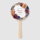 ネイビーマルサラオレンジ結婚フローラサンキュー ハンドファン (正面)