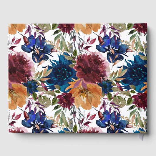 ネイビーマルサラオレンジ結婚フローラ ゲストブック (裏面)