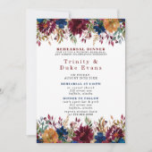 ネイビーマルサラオレンジ花リハーサルディナー招待状 招待状 (正面)