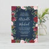 ネイビーマルサラカントリー素朴結婚式招待状 招待状 (スタンド正面)