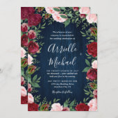 ネイビーマルサラカントリー素朴結婚式招待状 招待状 (正面/裏面)