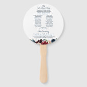 ネイビーマルサラフラワー結婚式 プログラムサークルファン ハンドファン (裏面)