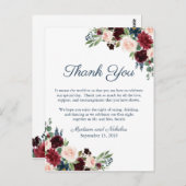 ネイビーマルサラフローラプレイスセッティングサンキューカード ポストカード (正面/裏面)