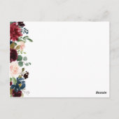 ネイビーマルサラフローラプレイスセッティングサンキューカード ポストカード (裏面)