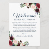 ネイビーマルサラフローラ結婚ズホテルウェルカムカード プログラム (正面)