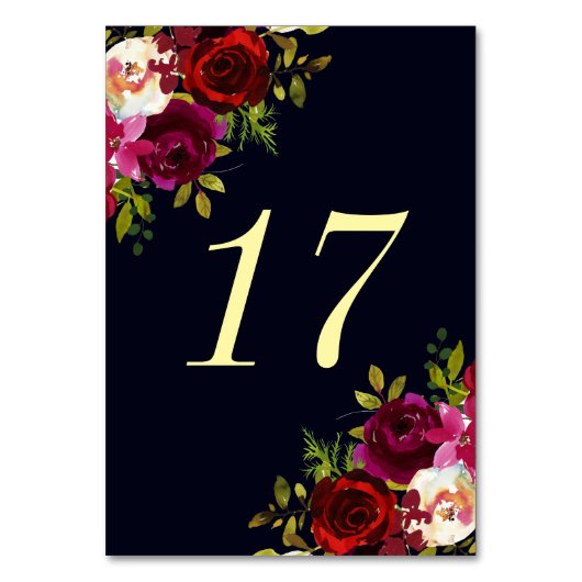 ネイビーマルサラボー結婚ホフローラのテーブル番号 テーブルナンバー (正面)