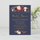 ネイビーマルサラレッド秋ブライダルシャワー招待状 招待状 (スタンド正面)