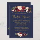 ネイビーマルサラレッド秋ブライダルシャワー招待状 招待状 (正面/裏面)