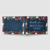 ネイビーマルサラ素朴カントリー結婚ズゲストブック ゲストブック (全面)