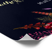 ネイビーマルサラ素朴ボホフローラウェルカム結婚ズ ポスター (角)