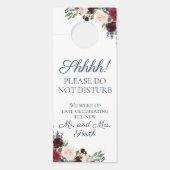 ネイビーマルサラ結婚フローラのドアハンガー ドアノブサイン (正面)